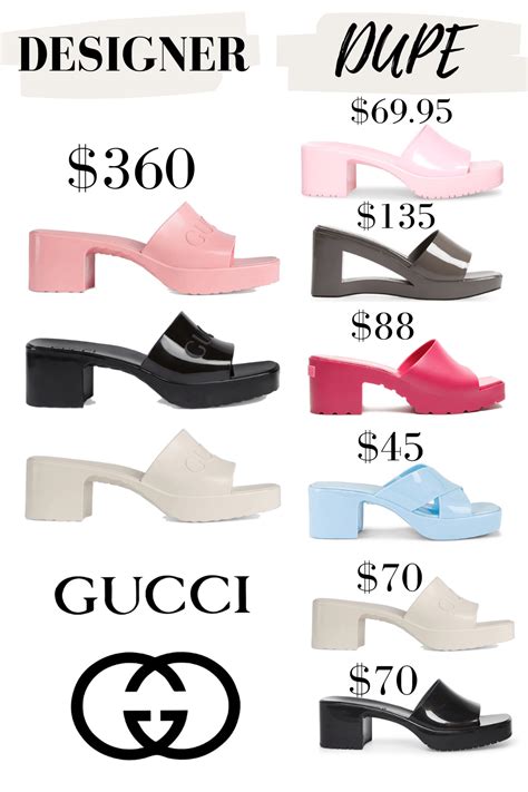 gucci womens rubber slide sandal dupe|gucci rubber slide sandals outfit.